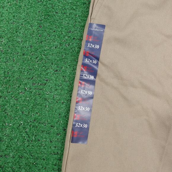 NWT CROFT & BARROW FLAT FRONT CLASSIC FIT KHAKI CHINO PANTS MENS 32X30 NEW! - Picture 5 of 10